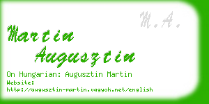 martin augusztin business card
